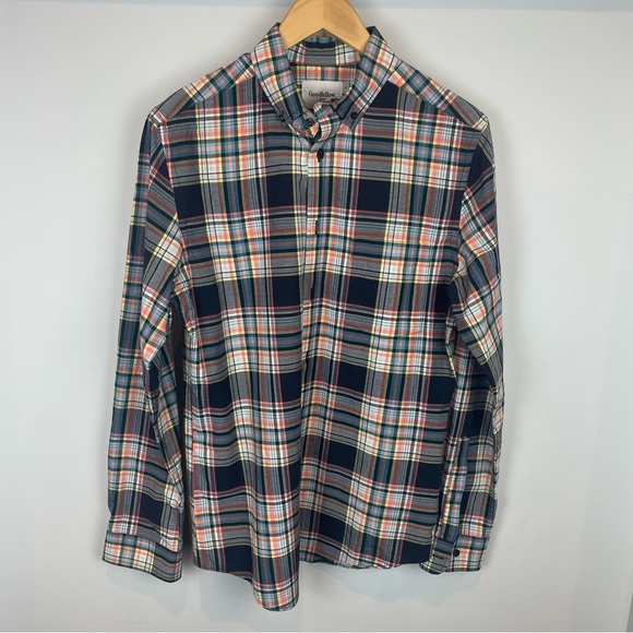 Goodfellow and Co. Plaid Button Down Pocket Shirt - Small - Bright Plaid - Picture 2 of 4